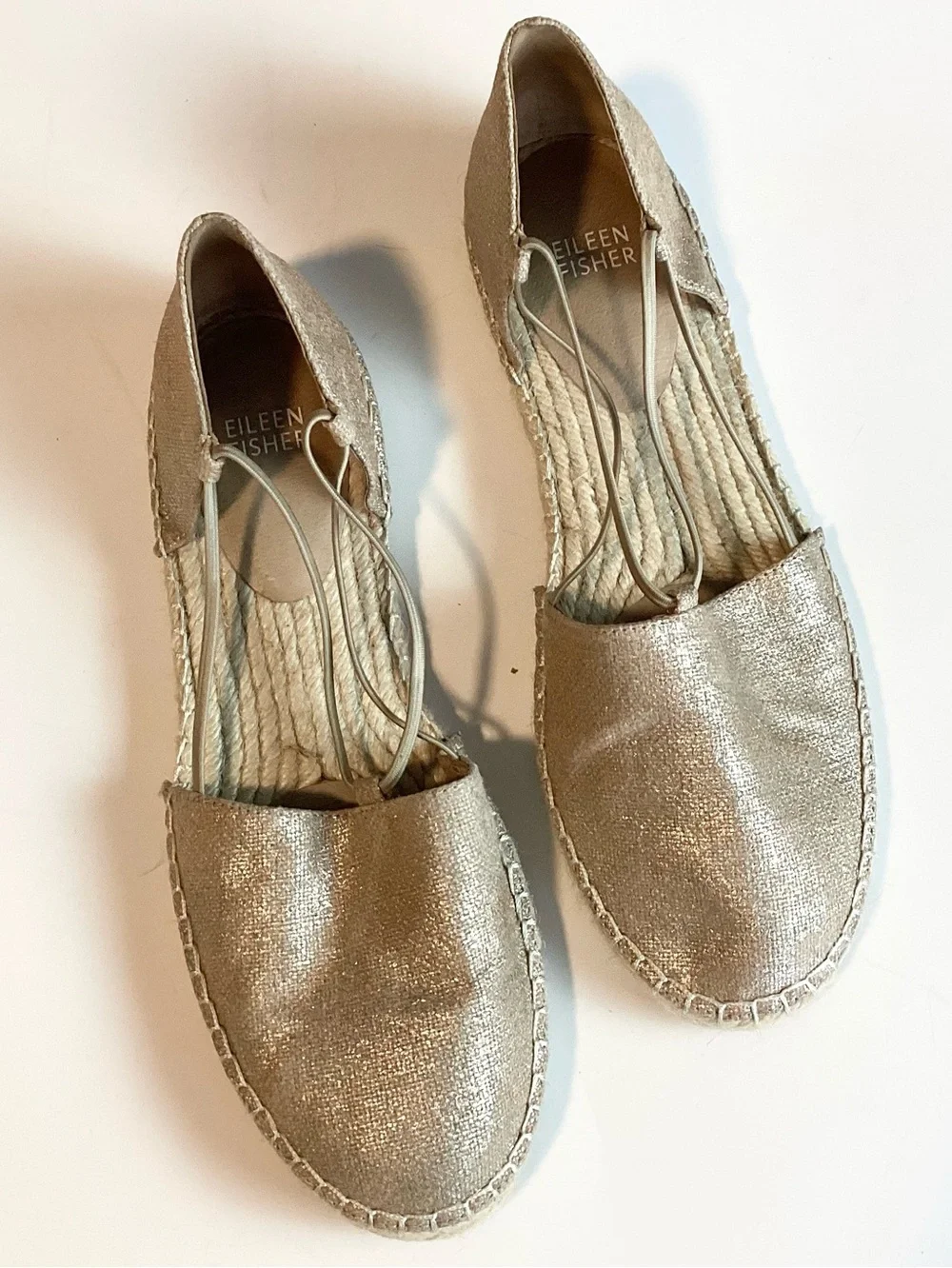 Eileen Fisher Metallic Lee 2 Espadrilles - Bronze/Tan - 9
